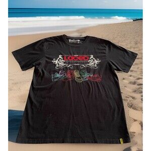 Palis Black T-Shirt Laced in Exclusives Tennis Shoes Cotton Mens 2XL (46" Chest)